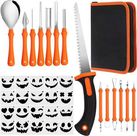 Amazon MorningRo 34 PCS Halloween Pumpkin Carving Kit 13 PCS