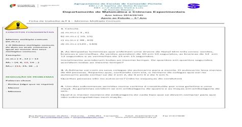 Departamento de Matemática e Ciências Experimentais PDF fileApoio ao