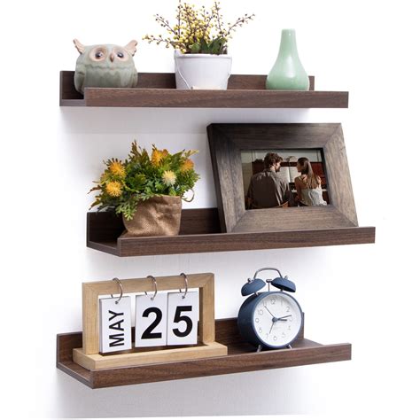 16inch Picture Ledge Shelf, Floating Shelves Wall Mounted Set of 3 ...