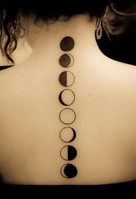 Phases Of The Moon Tattoo Spine