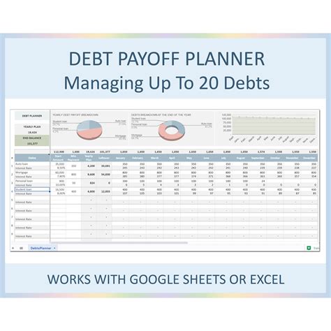 Debt Payoff Spreadsheet, Debt Payoff Planner, Debt Tracker, Debt Payoff ...