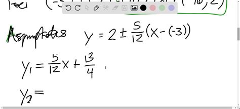 Solved Sketching A Hyperbola Find The Center Vertices Foci And The