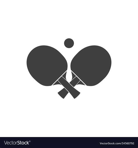 Two Rackets Icon For Playing Table Tennis Vector Image