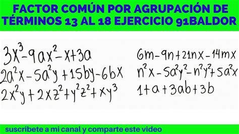 Factor N Por Agrupaci N De T Rminos Al Ejercicio Lgebra