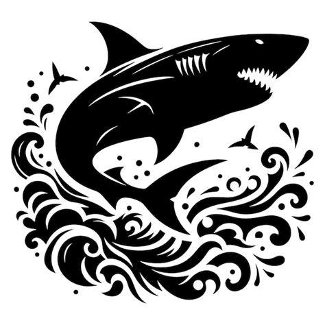 Shark Silhouette Vector Illustration Premium Ai Generated Vector