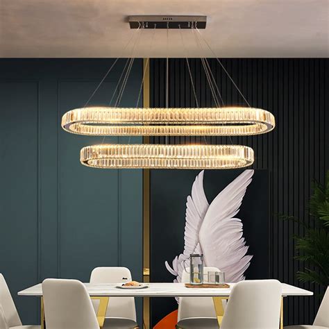 Luces Led colgantes de lujo para comedor lámpara colgante de cristal