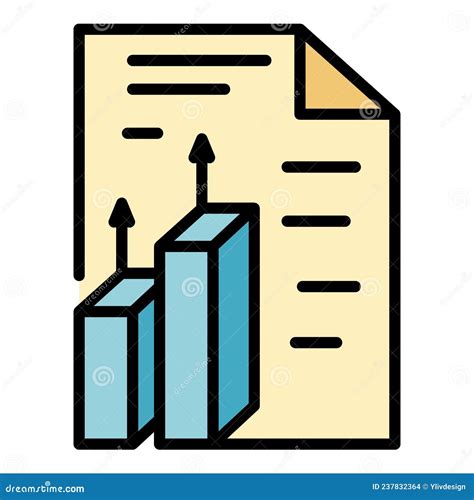 Vector De Esquema De Color De Icono De Informe De Empresa Ilustración