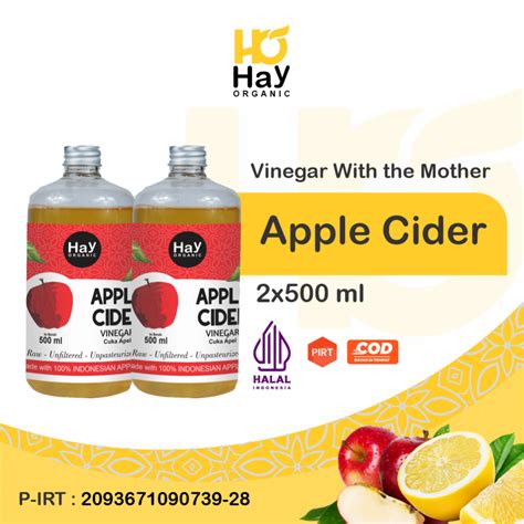 Jual Hay Cuka Apel Organik Liter Apple Cider Vinegar Premium With