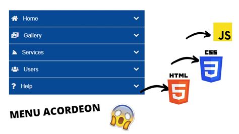 Menu Acordeon Con Html Css JavaScript YouTube