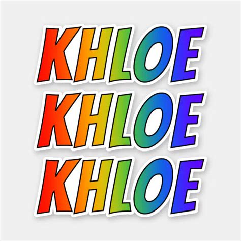 First Name Khloe W Fun Rainbow Coloring Sticker Zazzle