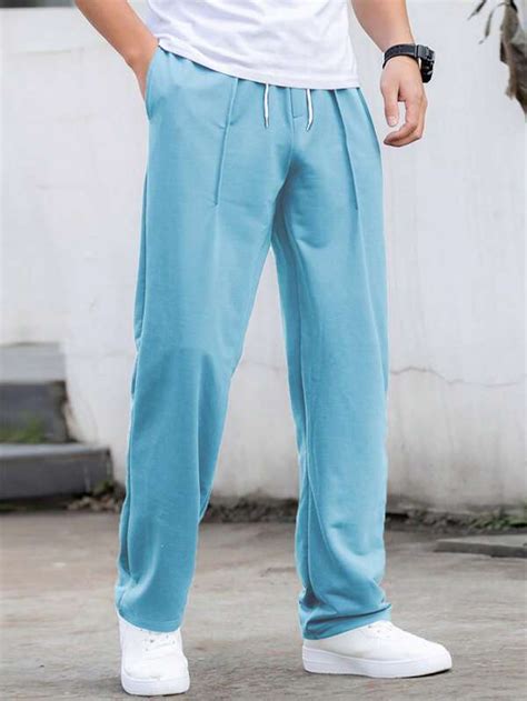 Manfinity Hypemode Men Solid Drawstring Waist Slant Pocket Sweatpants