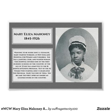 Wcw Mary Eliza Mahoney African American Nurse Poster Zazzle