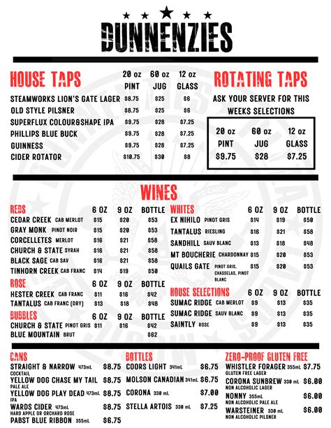 Mission Drink Menu | DunnEnzies Pizza Co.