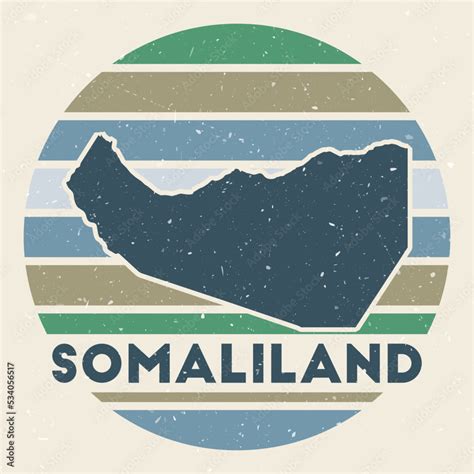 Somaliland Logo Sign With The Map Of Country And Colored Stripes