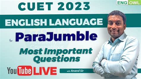 CUET English Language ParaJumble CUET English Language Important