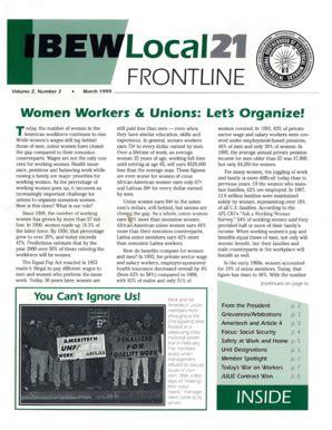 Fillable Online Ibew21 FRONTLINE IBEW Local Union 21 Ibew21 Fax