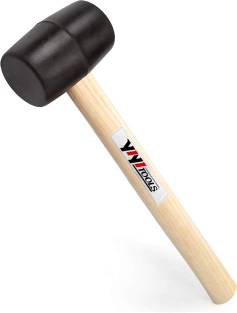 Yiyitools Yy 2 005 Rubber Mallet Hammer With Wood Handle8 Oz Black