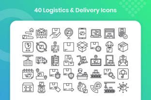 40 Logistics Delivery Icons Line Graphic By Kmgdesignid Creative