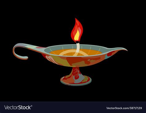 Jewish Oil Lamp Candle Clipart