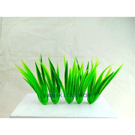 Jual Cake Topper Plastik Rumput Semak Grass Hijau Hiasan Tusukan Kue