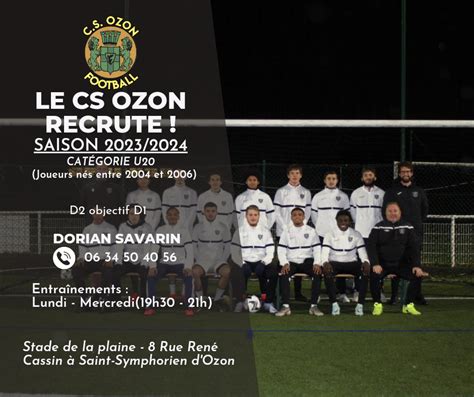 Actualit Le Cso Recrute Cat Gorie U Club Football Cercle