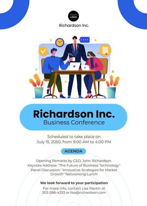 Free Business Conference Meeting Invitation Template To Edit Online