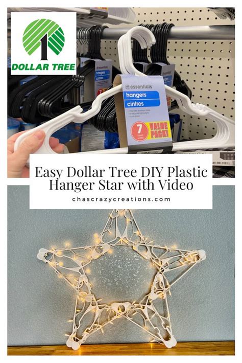 Easy Dollar Tree Diy Plastic Hanger Star With Video Chas Crazy Creations