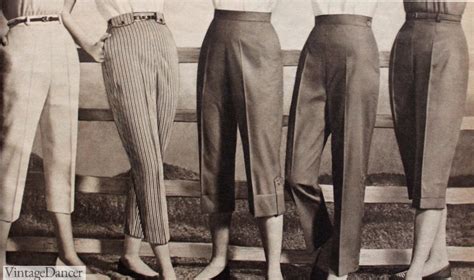 Womens 1950s Pants Cigarette Capri Jeans Fashion History