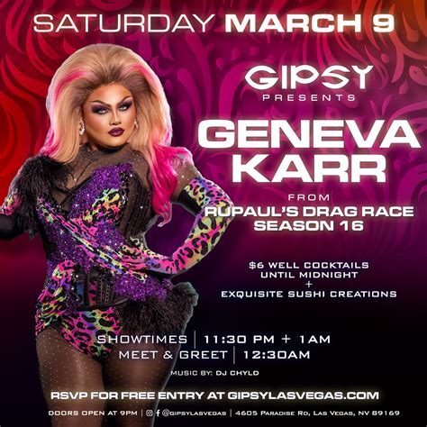 Buy Tickets To Gipsy Presents Geneva Karr From Rupaul S Drag Race S