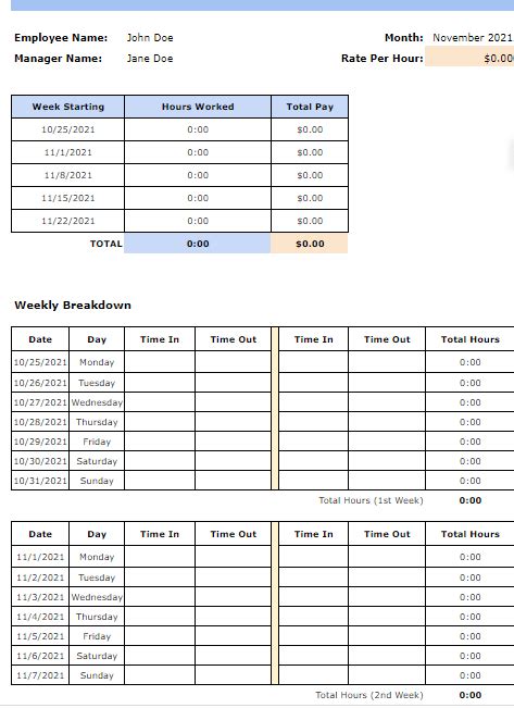 Free Google Sheets Time Card Templates Pros Cons Alternatives