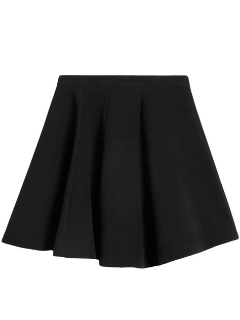 Ami Paris Virgin Wool Skater Skirt Black Farfetch