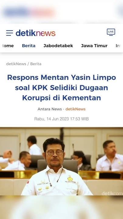 Respons Mentan Yasin Limpo Soal Kpk Selidiki Dugaan Korupsi Di Kementan