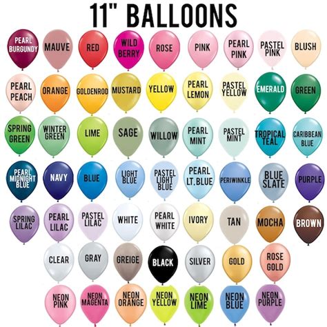 11 Latex Color Balloon Choose Your Colors Custom Etsy