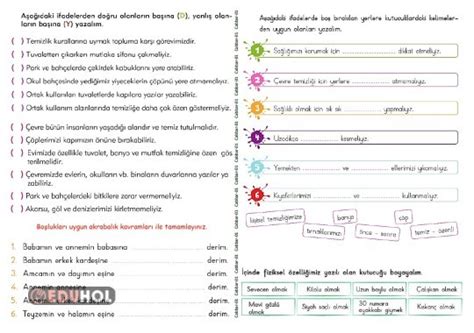 S N F Hayat Bilgisi Temizli Eduhol Etkinlik Ndir Oyun Oyna