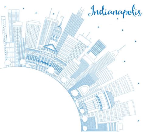 Indianapolis Skyline Silhouette Illustrations, Royalty-Free Vector ...