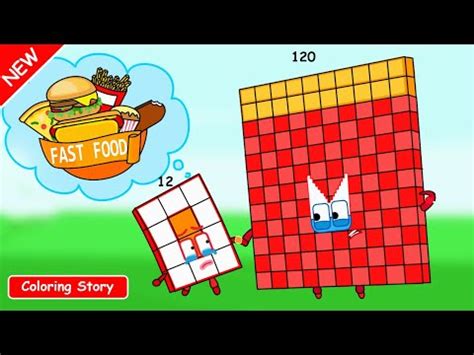 Numberblocks 12 Crave Fast Food - Coloring Story