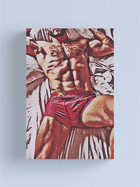 Sexy Masculine Hairy Man On The Bed Male Model Male Erotic Nude Male Nude Canvas Print For