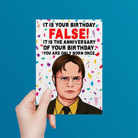 Dwight Schrute Birthday Card The Office Funny Birthday Etsy