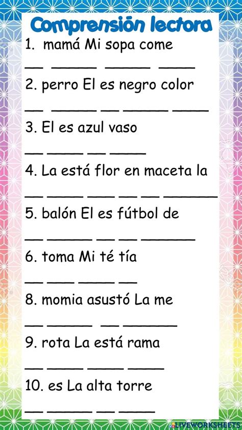 Ordena Las Palabras Online Practice Spanish Teaching Resources