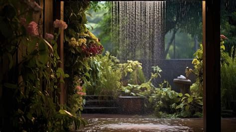 Premium AI Image Peaceful And Soothing Rain Shower That Graces A