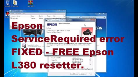 Epson L Resetter Service Required Error Youtube