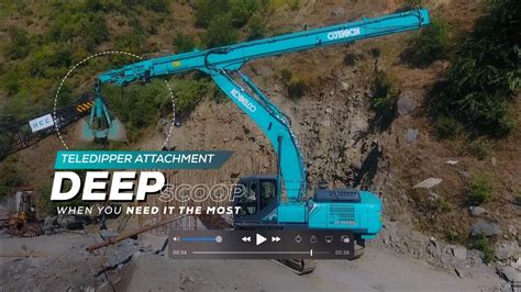 Kobelco Telescopic Clamshell Dipper Attachment Youtube