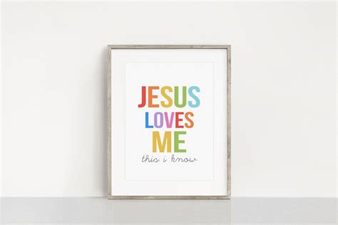 Jesus Loves Me Wall Art Wall Prints Playroom Print Wall Art