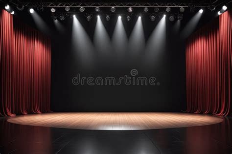 Empty Red Concert Hall With Spotlight Vector Empty Red Concert Hall