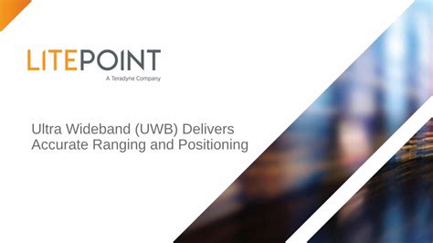 PDF Ultra Wideband UWB Delivers Accurate Ranging And Positioning