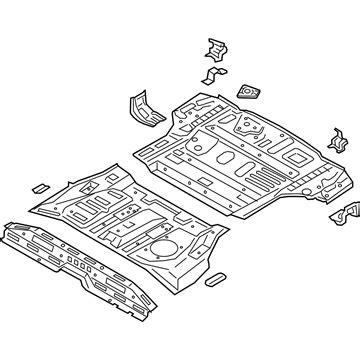 65510 S2010 Genuine Hyundai Panel Assembly Rear Floor