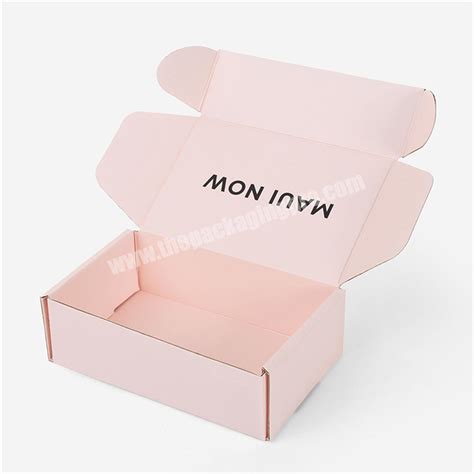 Custom Eco Friendly Color Printing Corrugated Mailing Carton Pink Paper