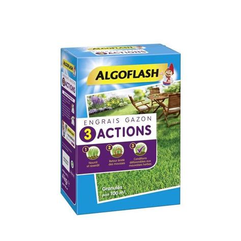 ALGOFLASH Engrais Gazon 3 Actions 4 Kg Leroy Merlin