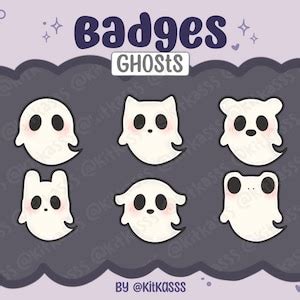 Ghost Badges Twitch Ghost Sub Bit Badges Kawaii Cute Ghosts Cute