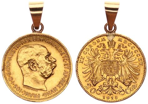 Österreich Ungarn Anlagegold 20 Corona Österreich 20 Korona Gold 1915